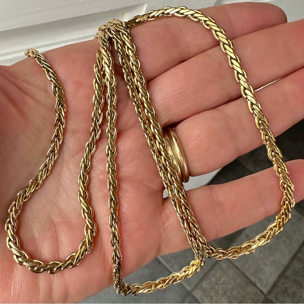 Trifari Faux Gold Necklace 28”